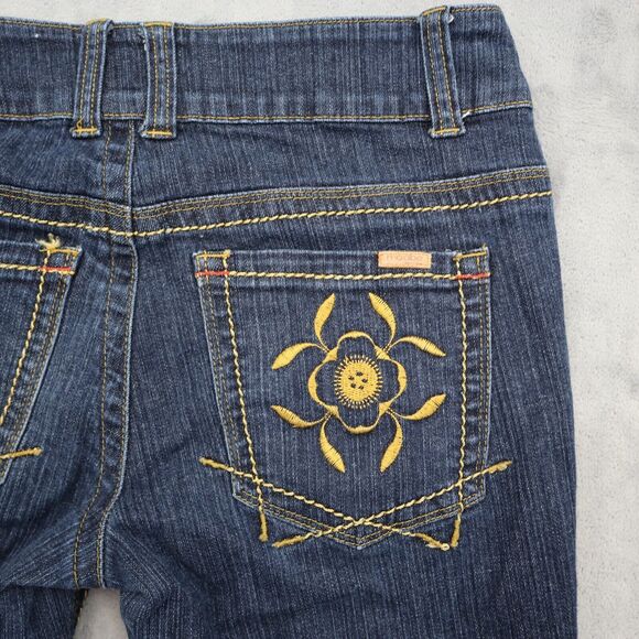 Modbe Pants Womens 12 Blue Bootcut Mid Rise Button Pocket Dark Wash Denim Jeans - Picture 14 of 16